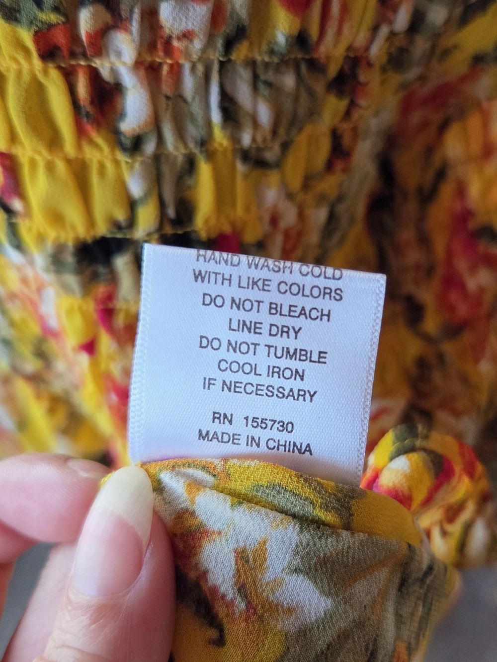Rose & Olive Yellow Floral Flouncy Gathered Tunic Blouse Size L - Picture 11 of 11